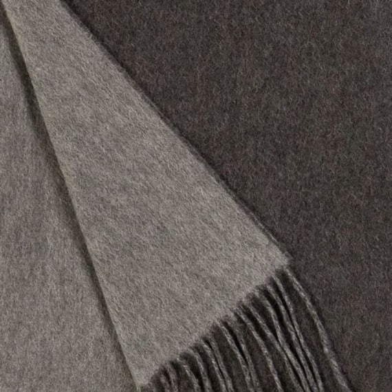 Alashan Double Faced Classic Cashmere Blend Throw Main Charcoal/Ash Fine Linens