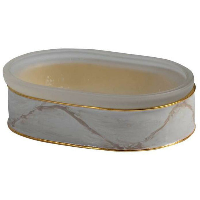 Mike and Ally Marbleous Bath Accessories Dish Soap Oatmeal/Gold