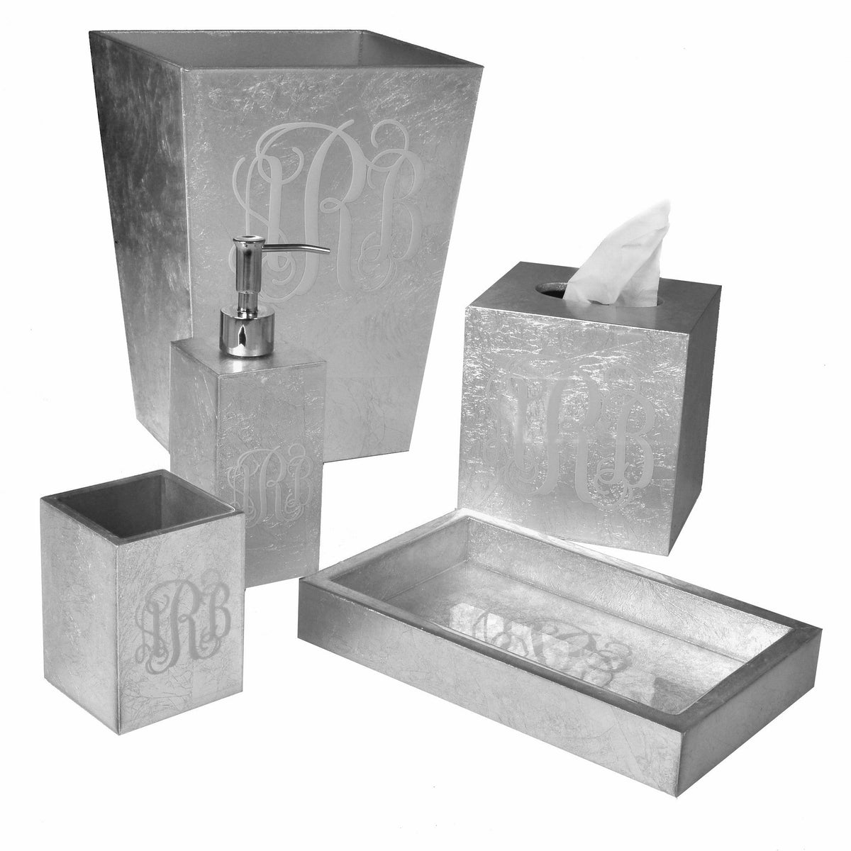 Mike and Ally Eos Monogrammed Collection Silver Leaf