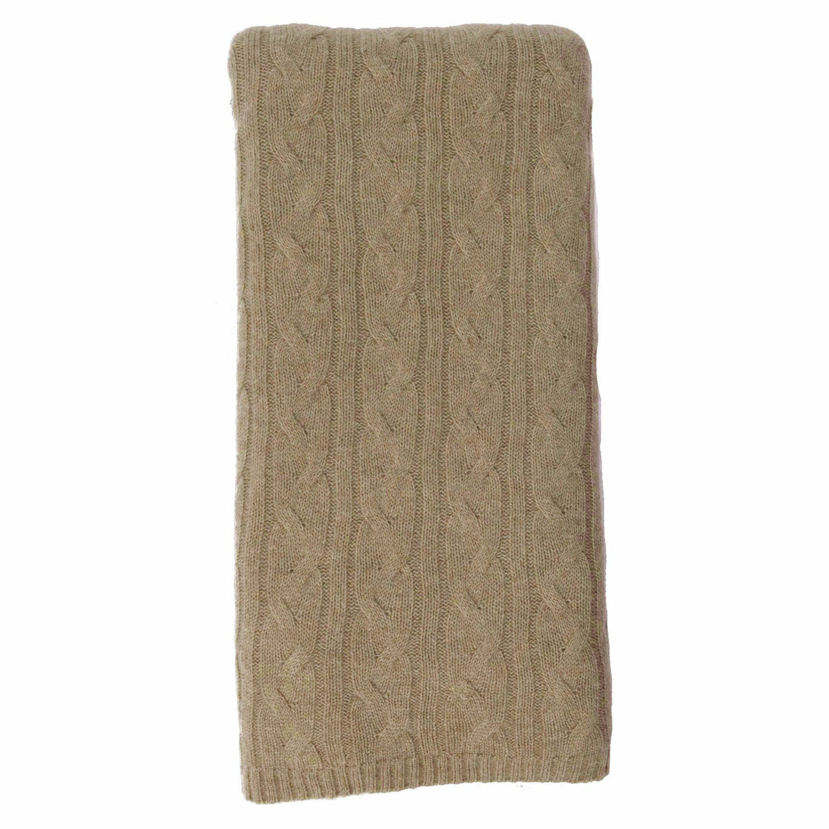 Alashan 100% Cashmere Cozy Cable Knit Throw - Natural