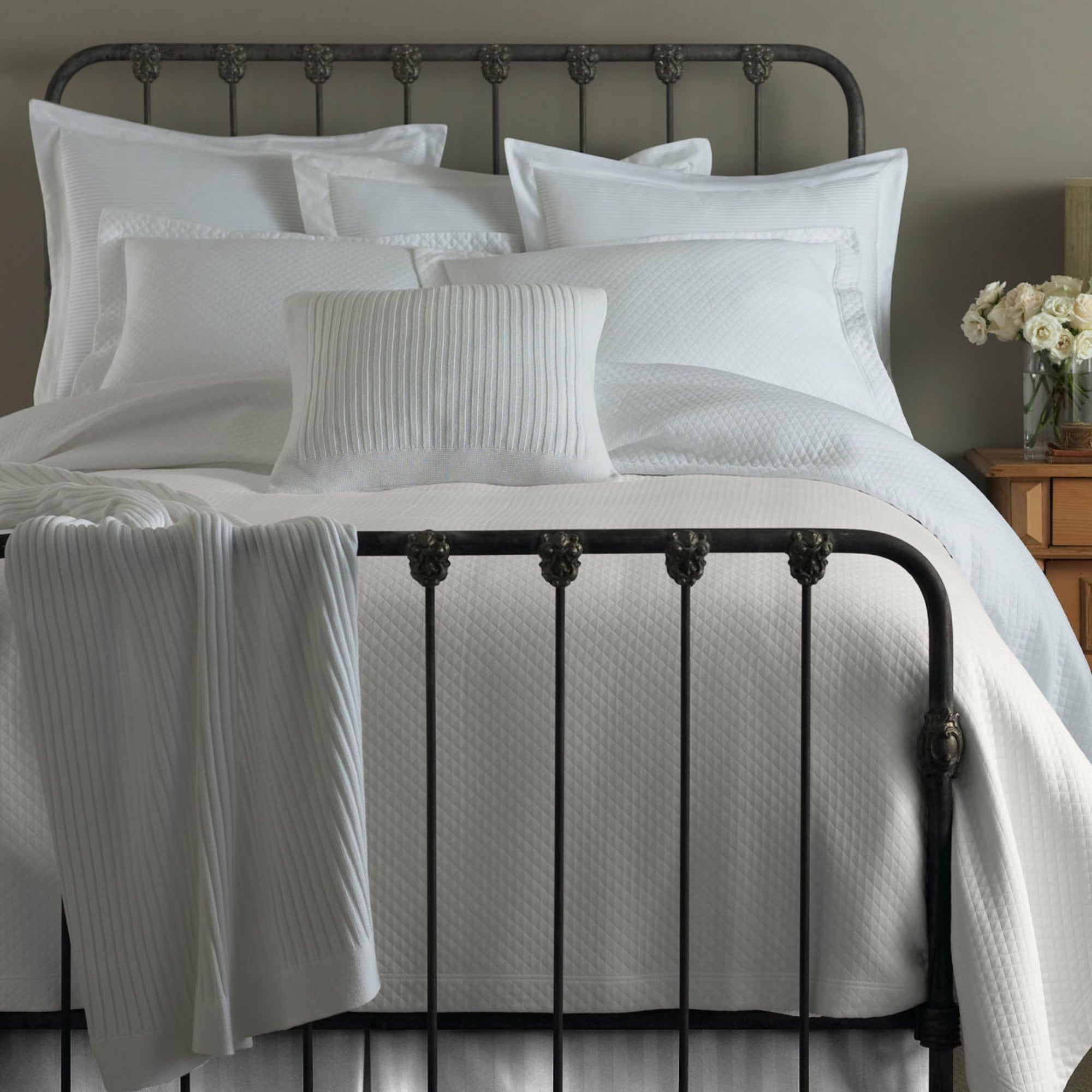 Peacock Alley Oxford Tailored Bedding Main White Fine Linens