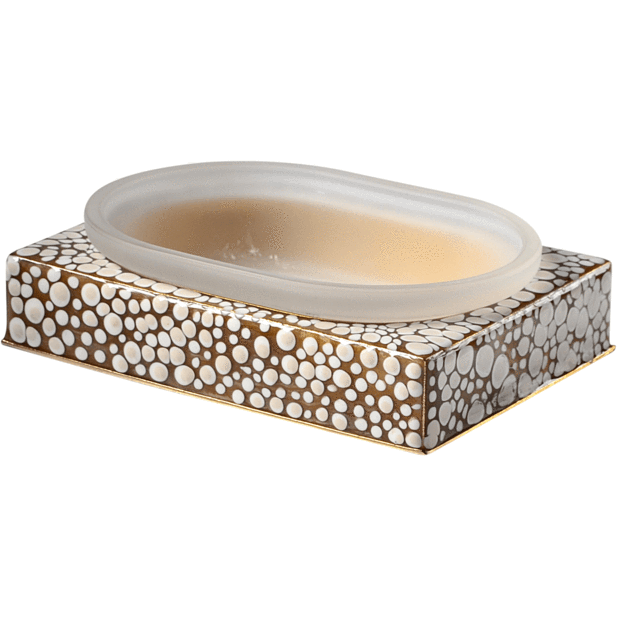 Mike and Ally Proseco Bath Accessories Soap Dish Oatmeal/Gold