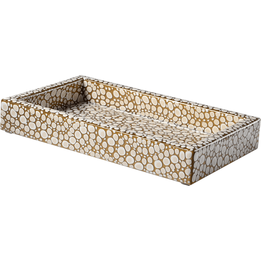 Mike and Ally Proseco Bath Accessories Tray Oatmeal/Gold