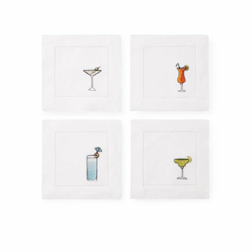 Sferra Bevande Embroidered Cocktail Napkins Fine Linens