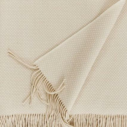Sferra Bristol Fringed Throw Blanket Close Up Cream Fine Linens