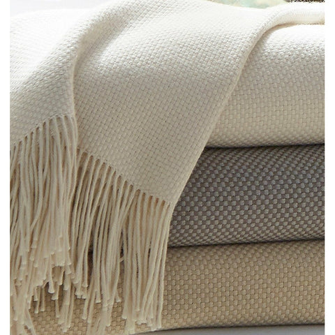 Sferra Bristol Fringed Throw Blanket - Cream featured image