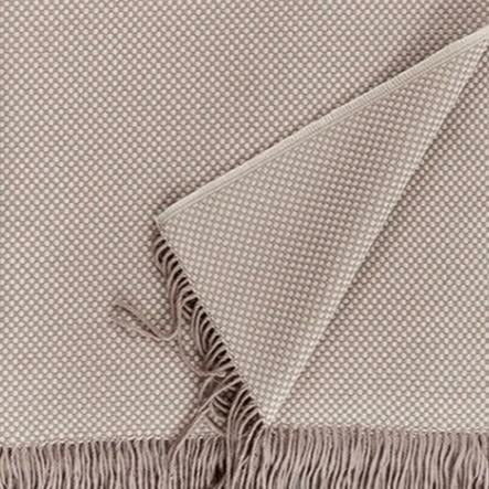 Sferra Bristol Fringed Throw Blanket Close Up Taupe Fine Linens