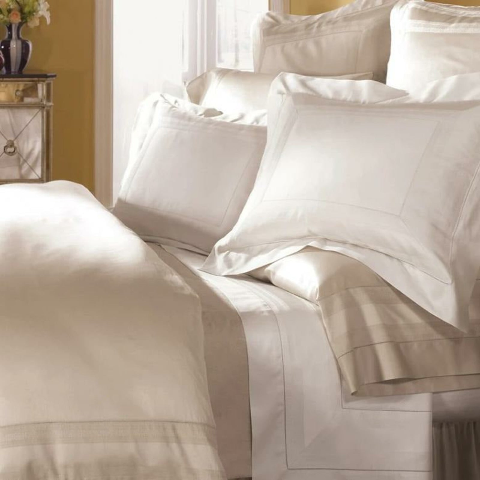 Sferra Capri Bedding Main White Fine Linens