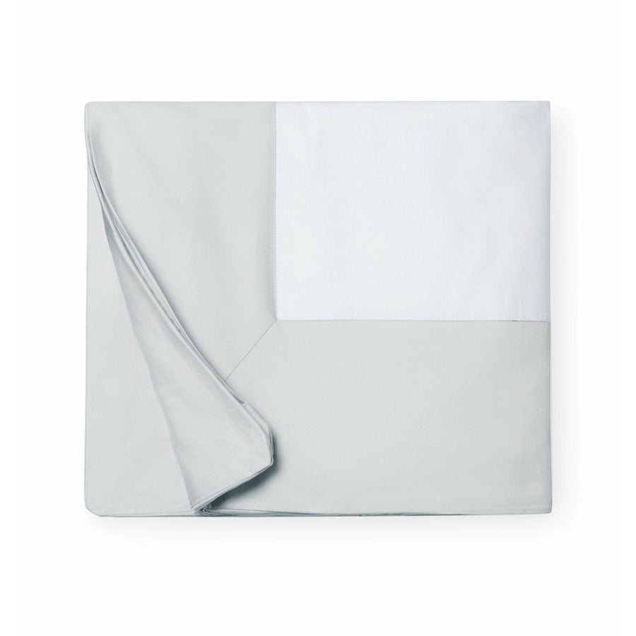 Sferra Casida Bedding Duvet Cover White/Lunar Fine Linens