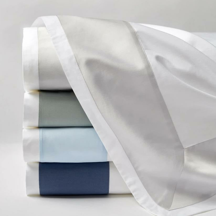 Sferra Casida Bedding White Flat Sheet Fine Linens