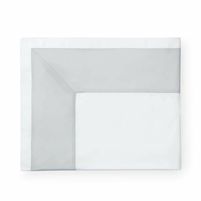 Sferra Casida Bedding Flat Sheet White/Lunar Fine Linens