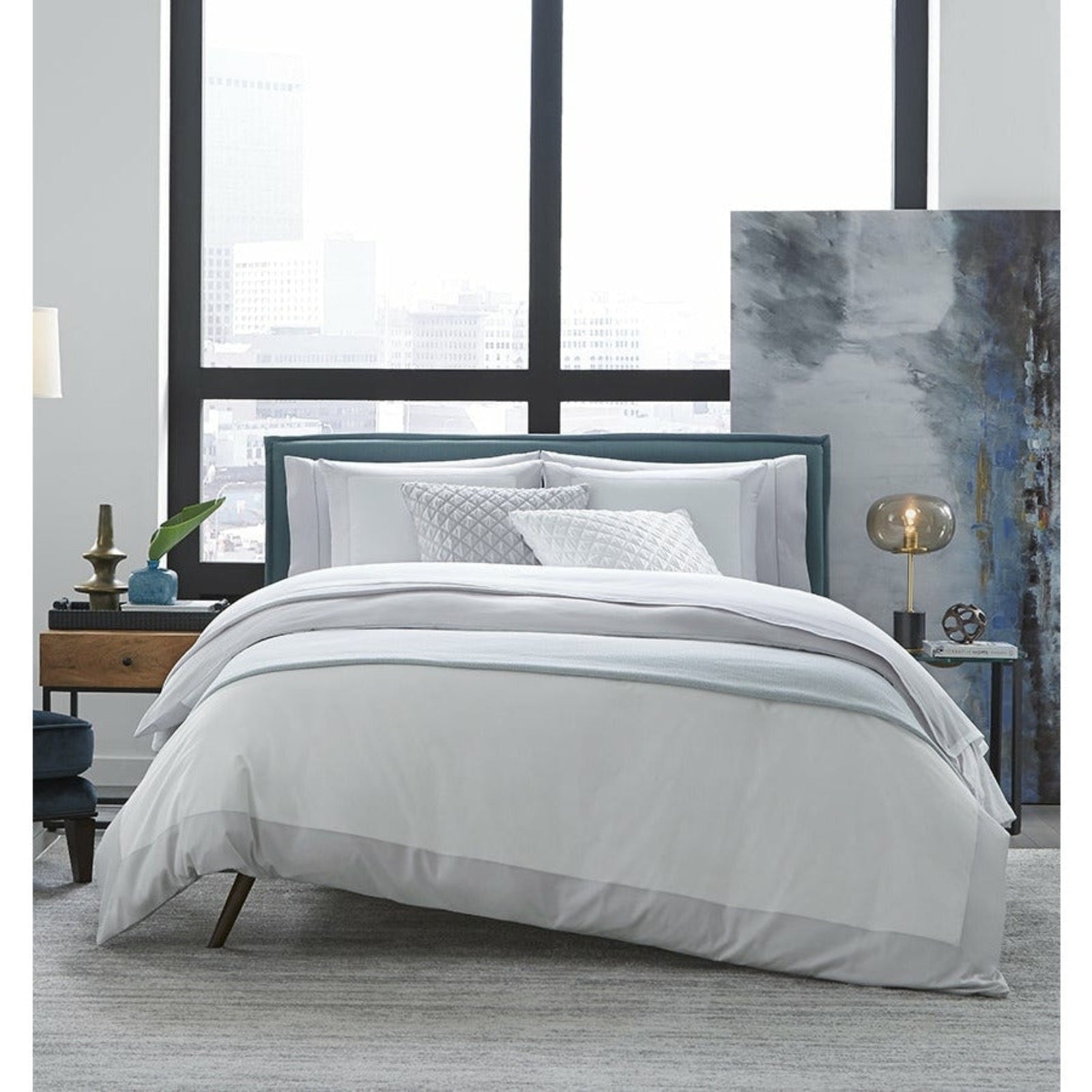 Sferra Casida Bedding White/Lunar Fine Linens