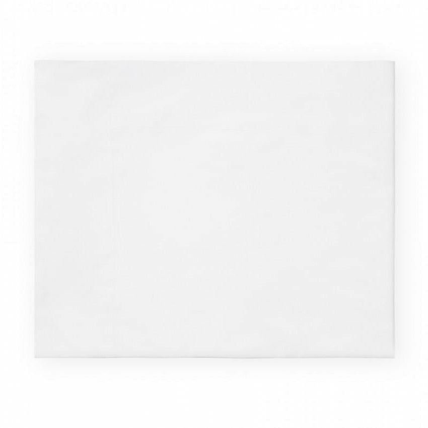 Sferra Corto Celeste Bedding Flat Sheet White Fine Linens