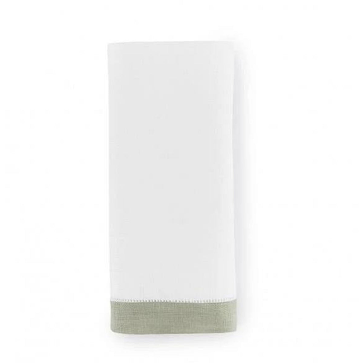 Sferra Filo Tip Towel White / Celadon