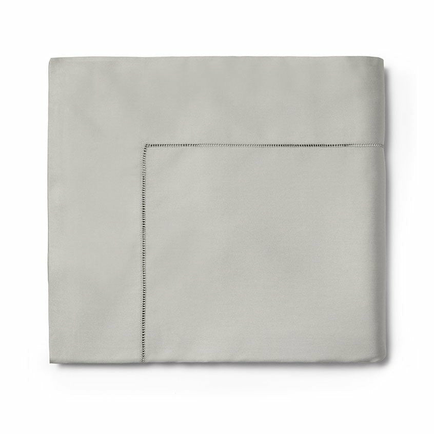 Folded Flat Sheet of Sferra Fiona Bedding Grey Color