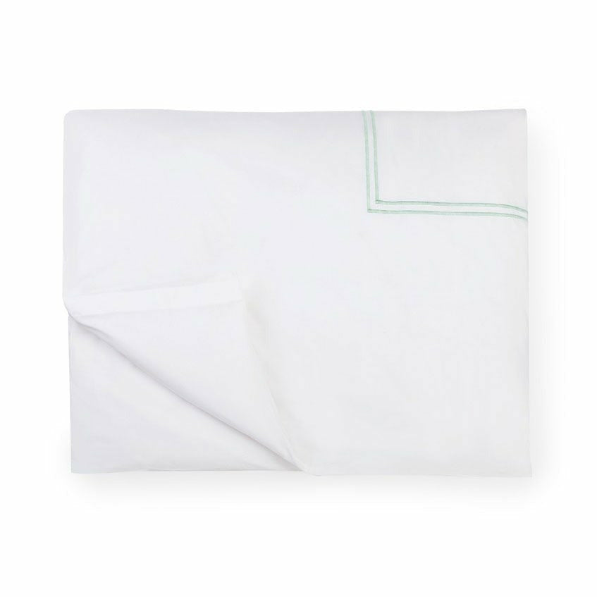 Sferra Grande Hotel Collection Duvet Cover White/Mist Fine Linens