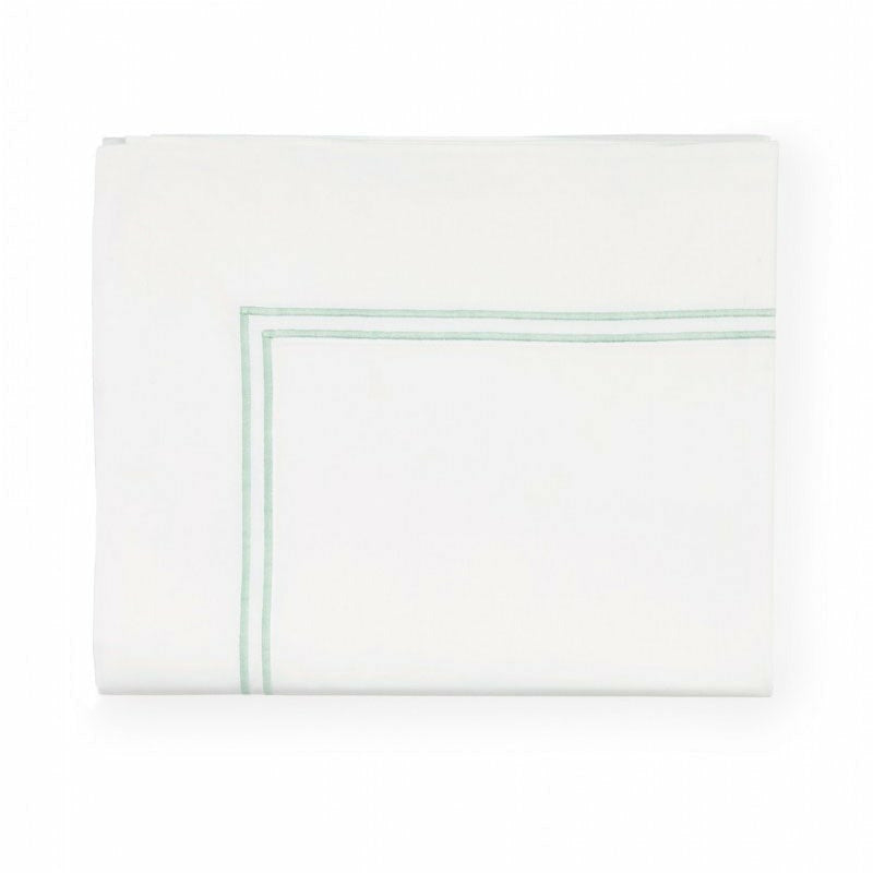 Sferra Grande Hotel Collection Flat Sheet White/Mist Fine Linens