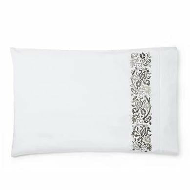 Sferra Saxon Bedding Pair Set Of Two Pillowscases Grey Fine Linens