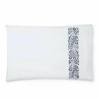 Sferra Saxon Bedding Pair Of Two Pillowcases Indigo Fine Linens