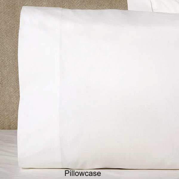 Sferra Simply Celeste Collection Pair Of Two Pillowcases Close Up White Fine Linens