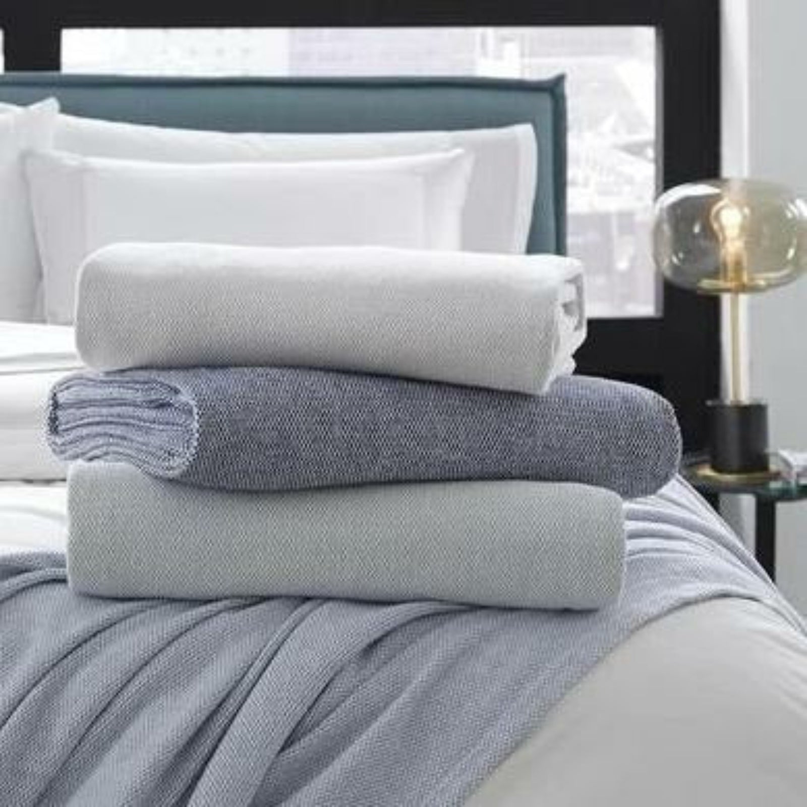 Sferra Terzo Bed End Main Navy Fine Linens
