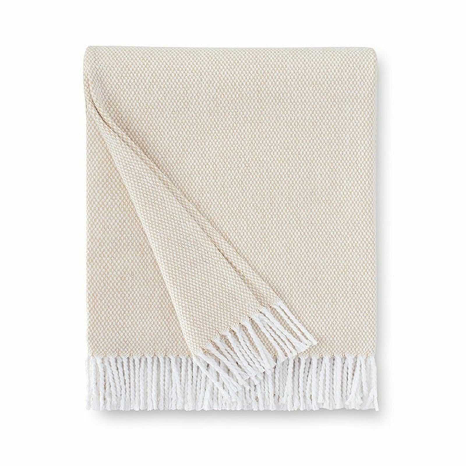 Sferra Terzo Throw Blanket Sand Fine Linens