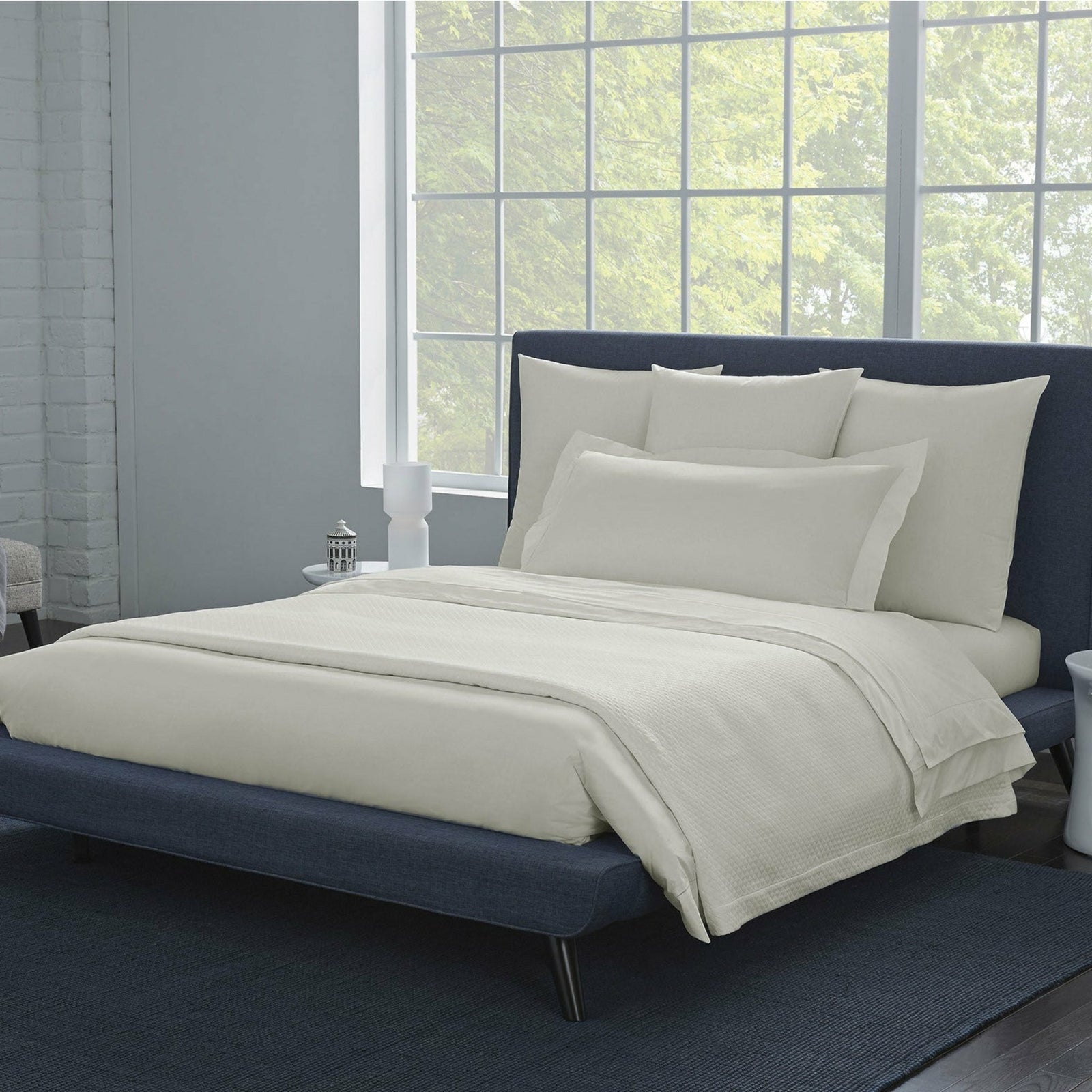Sferra Celeste Percale Bed Main Ivory Fine Linens