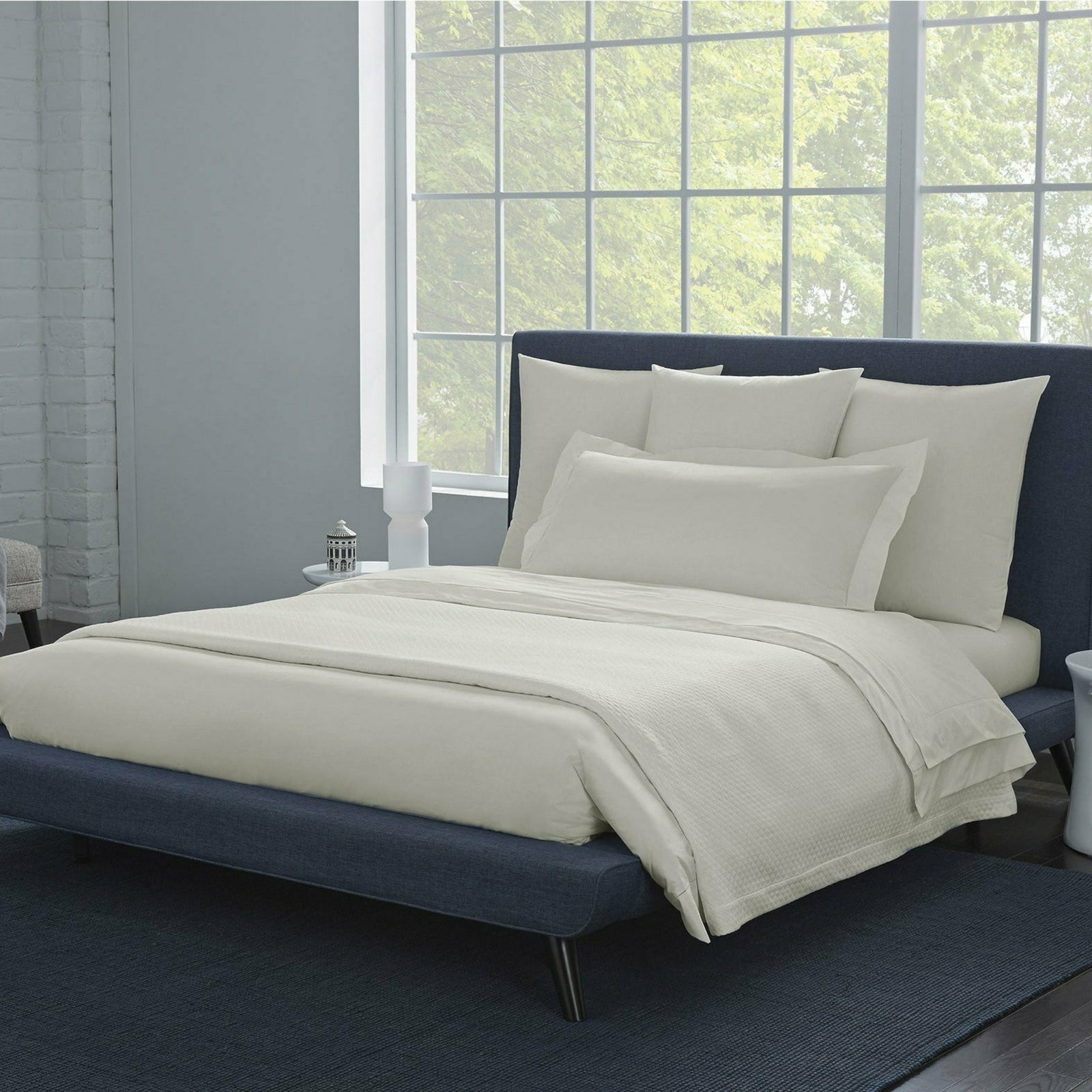 Sferra Celeste Percale Bed Main Ivory Fine Linens 