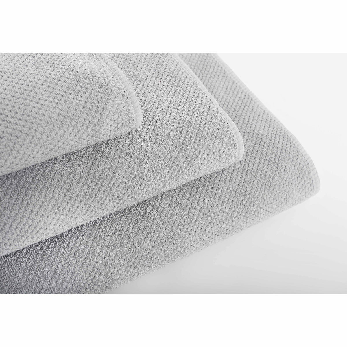 Graccioza Bee Waffle Towels Top Stack Silver Fine Linens