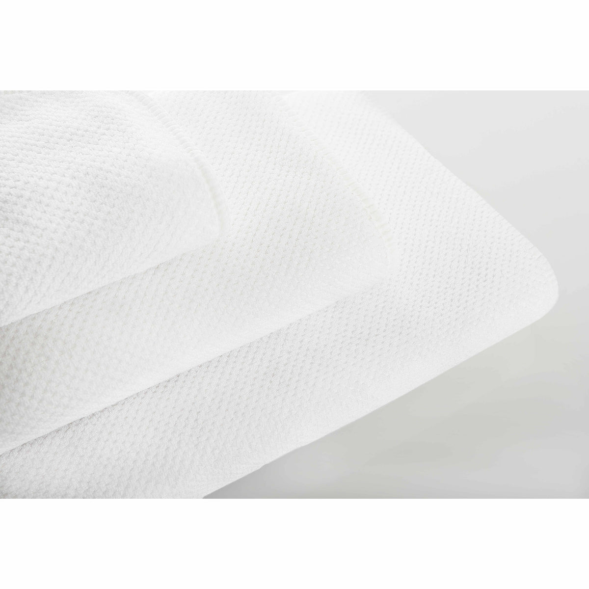 Graccioza Bee Waffle Towels Top Stack White Fine Linens