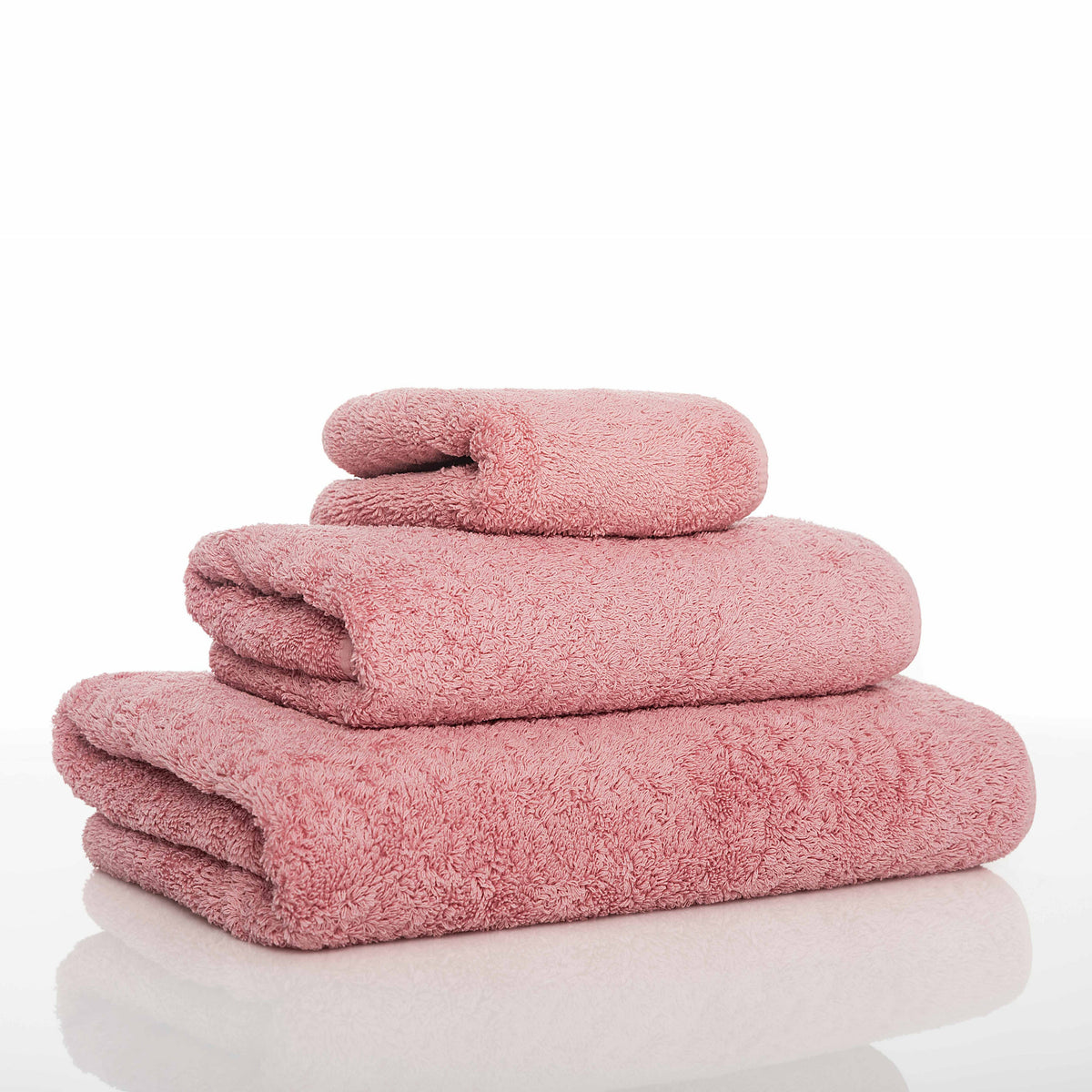 Graccioza Long Double Loop Bath Towels Stack Blush Fine Linens