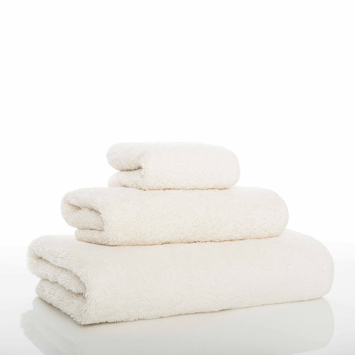 Graccioza Long Double Loop Bath Towels Stack Natural Fine Linens