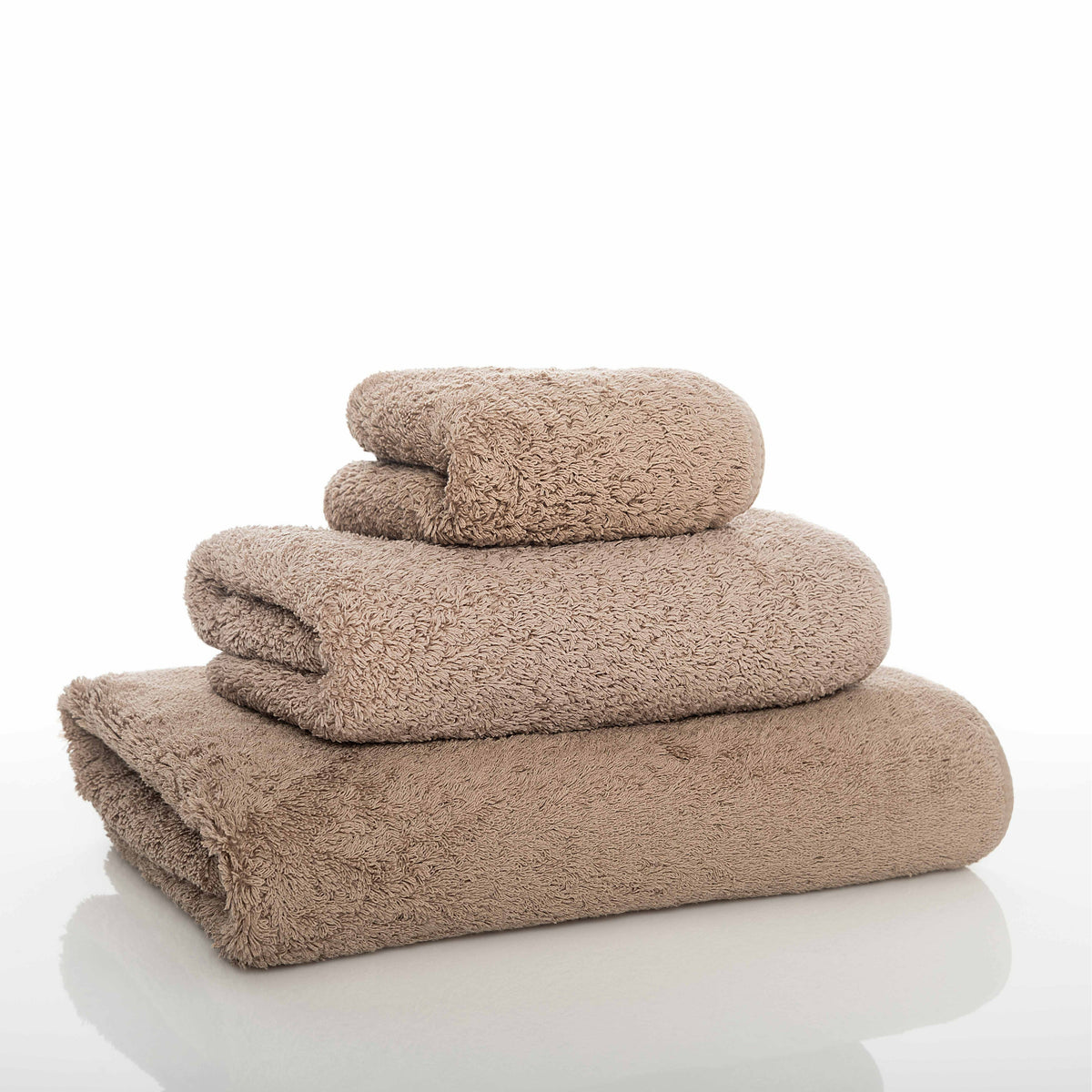 Graccioza Long Double Loop Bath Towels Stack Stone Fine Linens