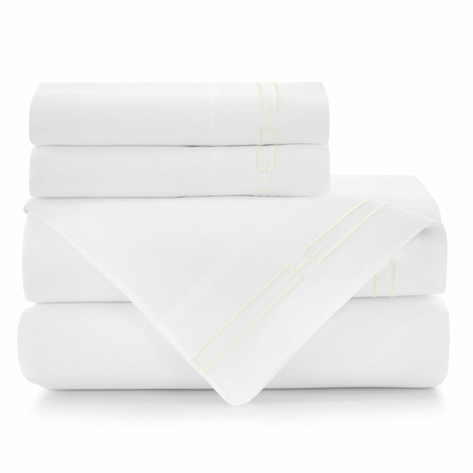 Peacock Alley Stanza Bedding Sheet Set Pearl Fine Linens