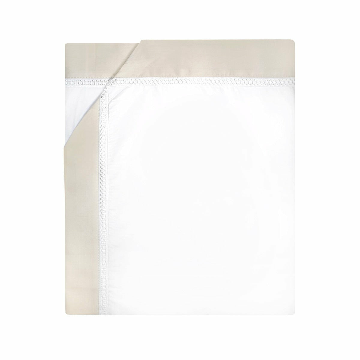 Yves Delorme Walton Bedding Flat Sheet Nacre (Ivory) Fine Linens