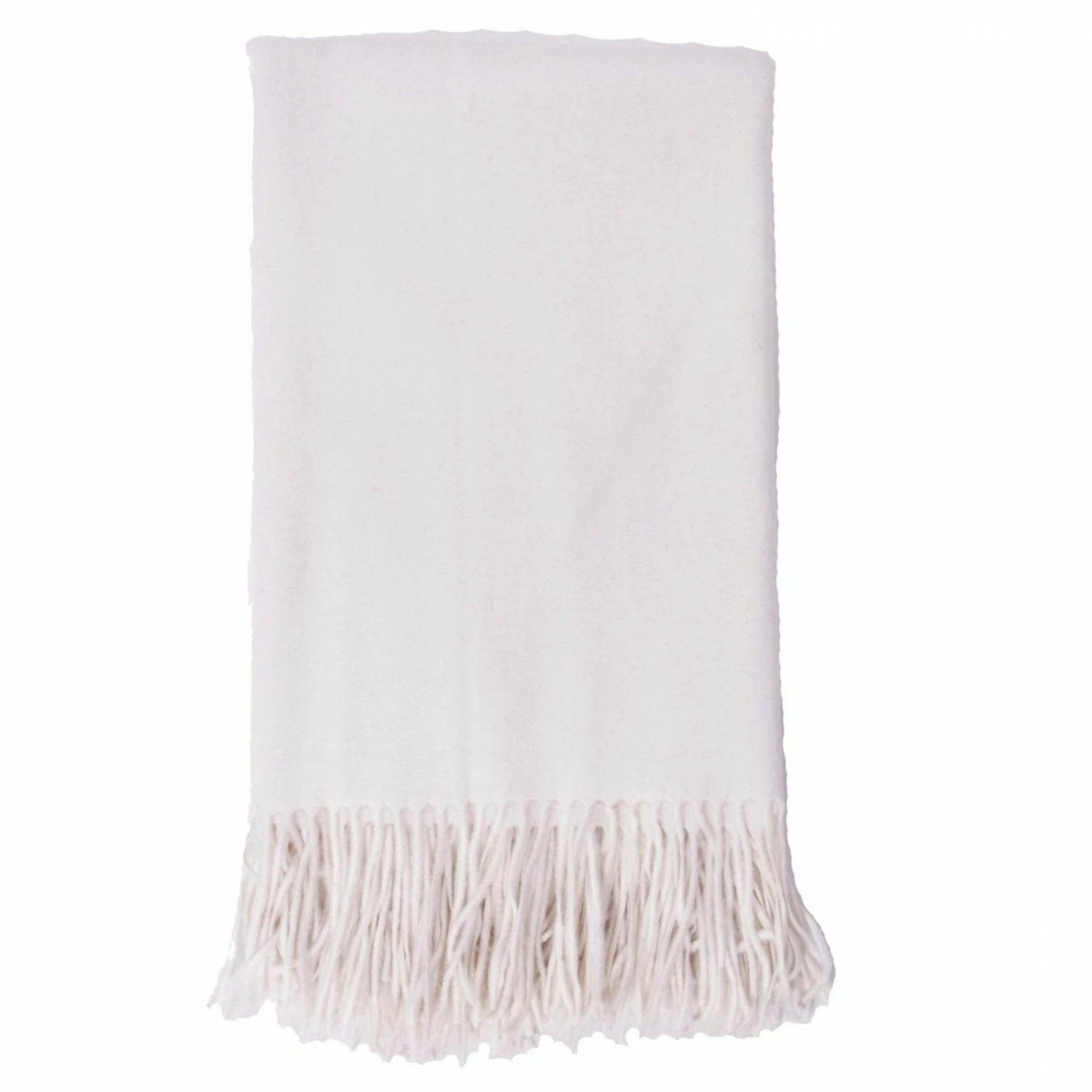 Alashan 100% Cashmere Plain Weave Essential Throw Main White Fine Linens
